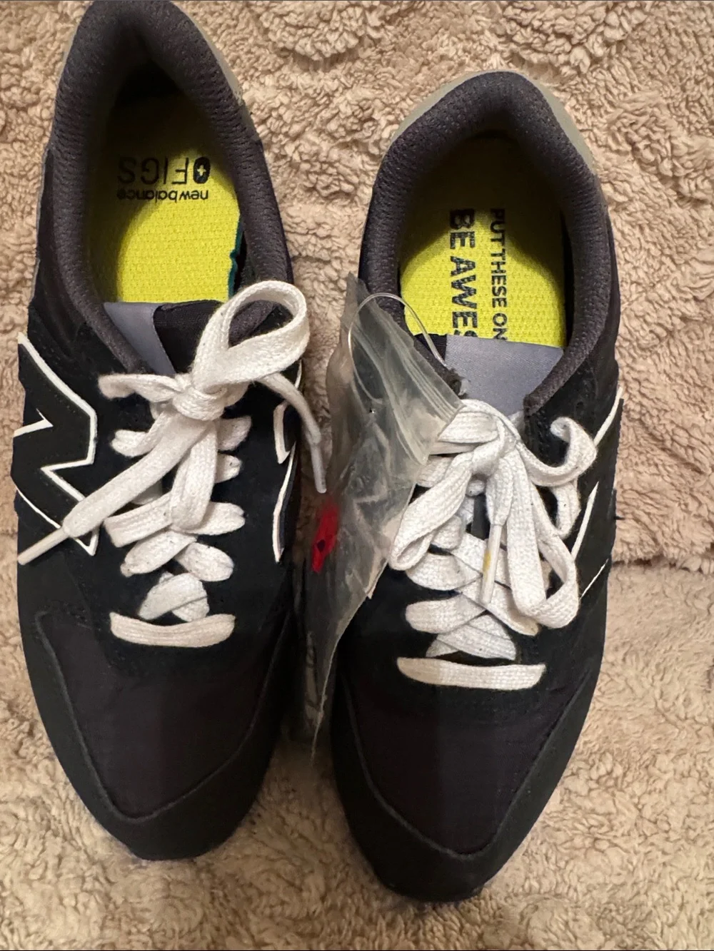 New Balance Figs Women’s Black Sneakers with Yellow Accent NEW